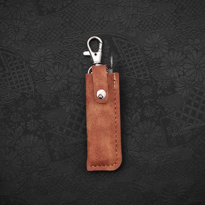 Higonokami Aogami 55mm With Brown Leather Pouch