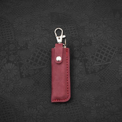 Higonokami Aogami 55mm With Red Leather Pouch