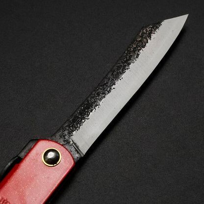Higonokami Aogami Clad Tsuchime 100mm with Red Sheath