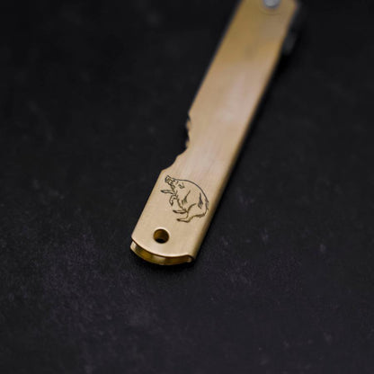 Higonokami Aogami Eto Inoshishi 80mm Brass