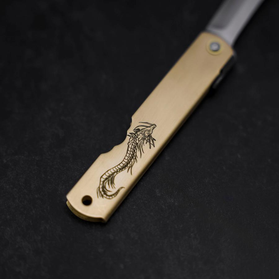 Higonokami Aogami Eto Tatsu 80mm Brass