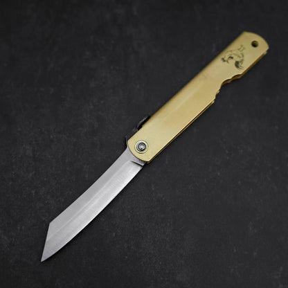Higonokami Aogami Eto Tori 80mm Brass