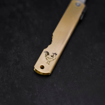 Higonokami Aogami Eto Tori 80mm Brass