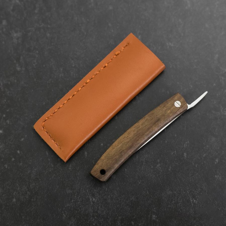 Higonokami VG-10 Black Persimmon Outdoor Knives 60mm with Leather Sheath