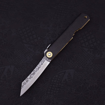 Higonokami VG-10 Tsuchime Black Leather 100mm