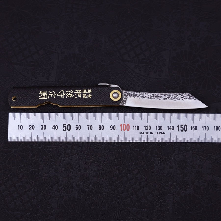 Higonokami VG-10 Tsuchime Black Leather 100mm