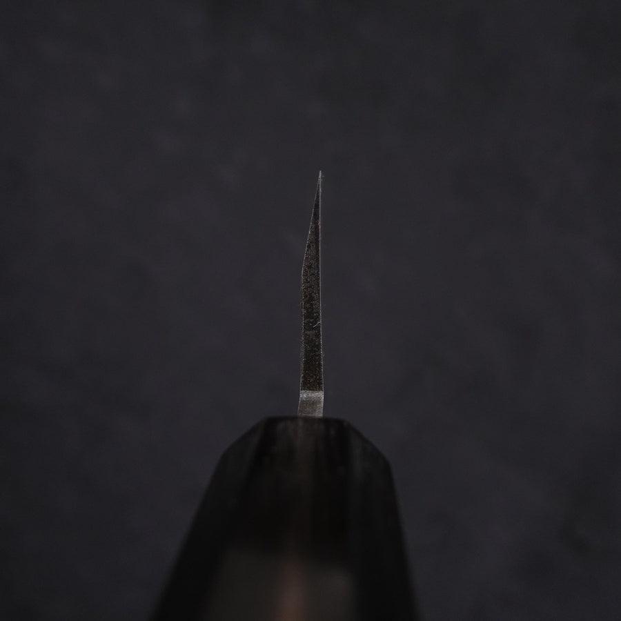 Honesuki Boning Knife Blue Steel #2 Damascus Buffalo Ebony Handle 150mm