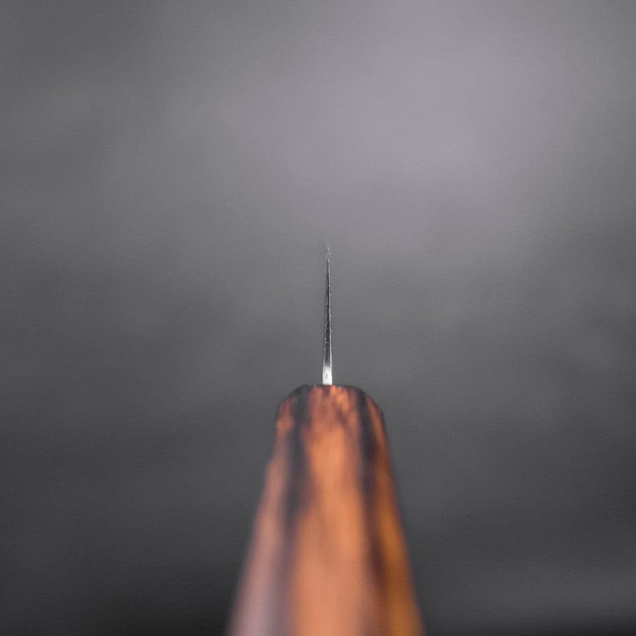 Honesuki Stainless Clad Blue Super Polished Sumi Urushi Handle 150mm