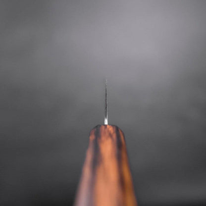 Honesuki Stainless Clad Blue Super Polished Sumi Urushi Handle 150mm