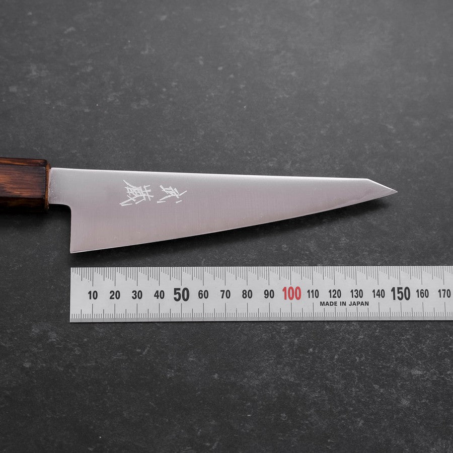 Honesuki Stainless Clad Blue Super Polished Sumi Urushi Handle 150mm