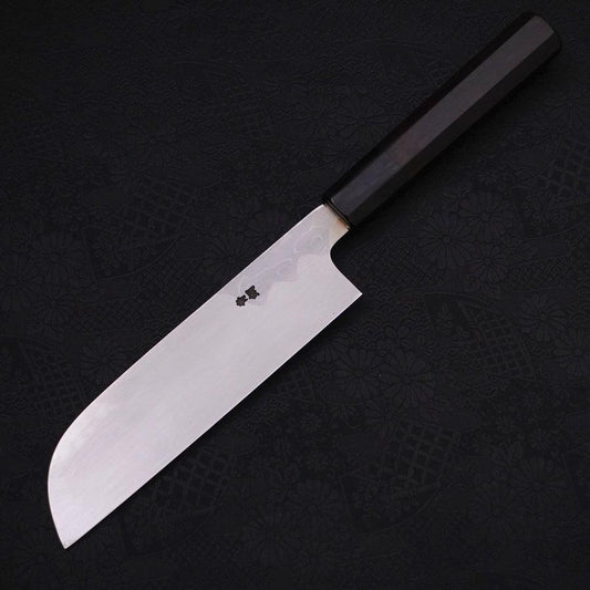 Kama Usuba(Kansai) Blue Steel #2 Suminagashi Buffalo Ebony Handle 180mm