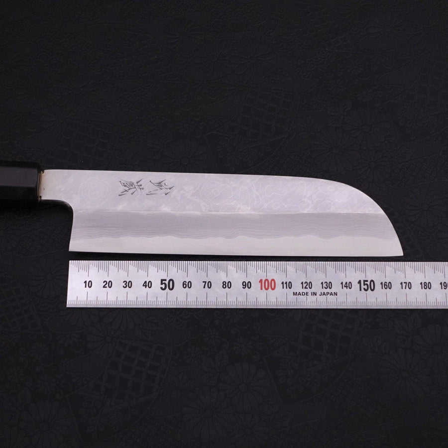 Kama Usuba(Kansai) Blue Steel #2 Suminagashi Buffalo Ebony Handle 180mm