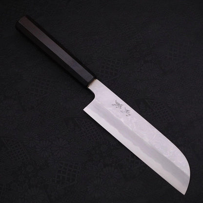 Kama Usuba(Kansai) Blue Steel #2 Suminagashi Buffalo Ebony Handle 180mm