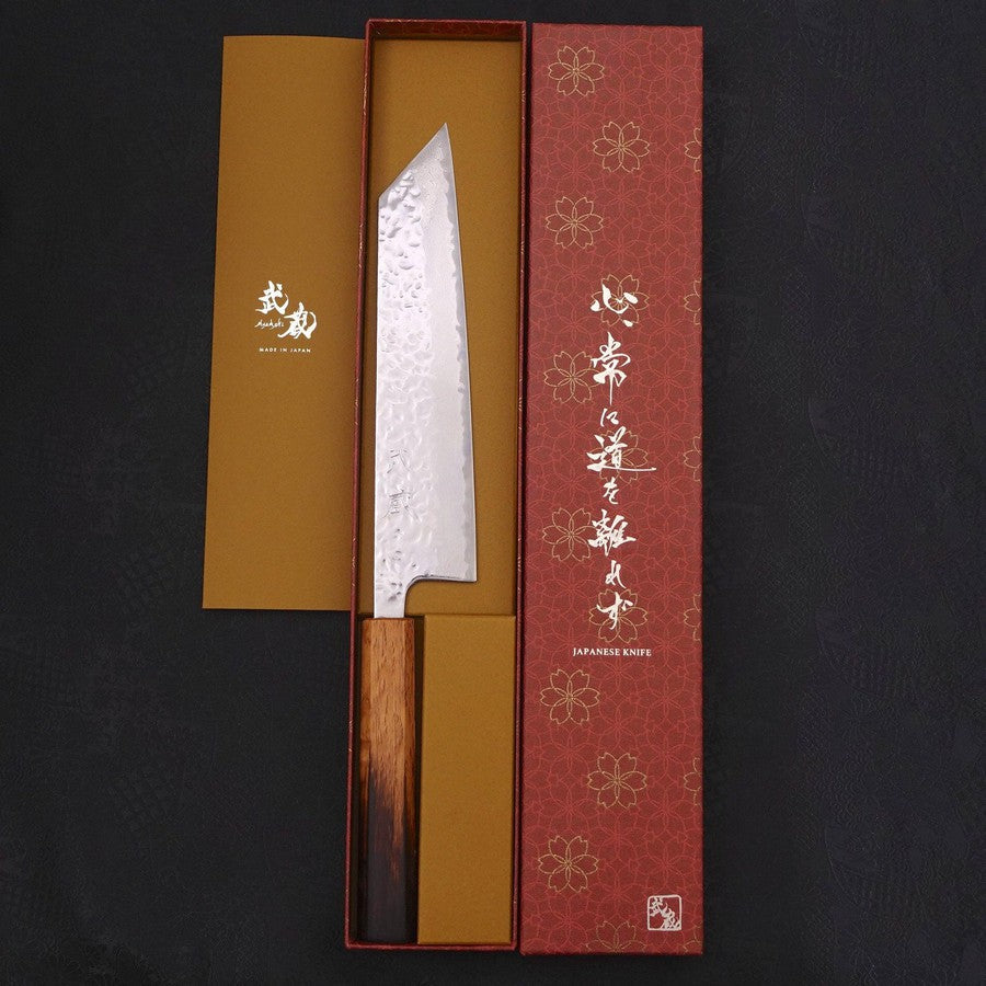 Kiritsuke AUS-10 Mirror Tsuchime Damascus Yaki Urushi Handle 210mm