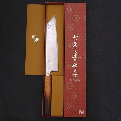 Kiritsuke AUS-10 Mirror Tsuchime Damascus Yaki Urushi Handle 210mm