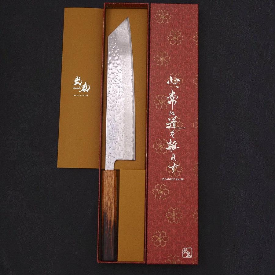 Kiritsuke AUS-10 Mirror Tsuchime Damascus Yaki Urushi Handle 240mm