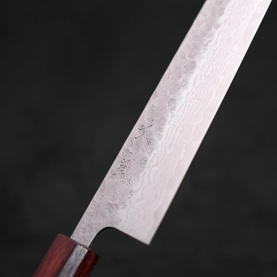 Kiritsuke AUS-10 Nashiji Damascus Purple Urushi Handle 210mm