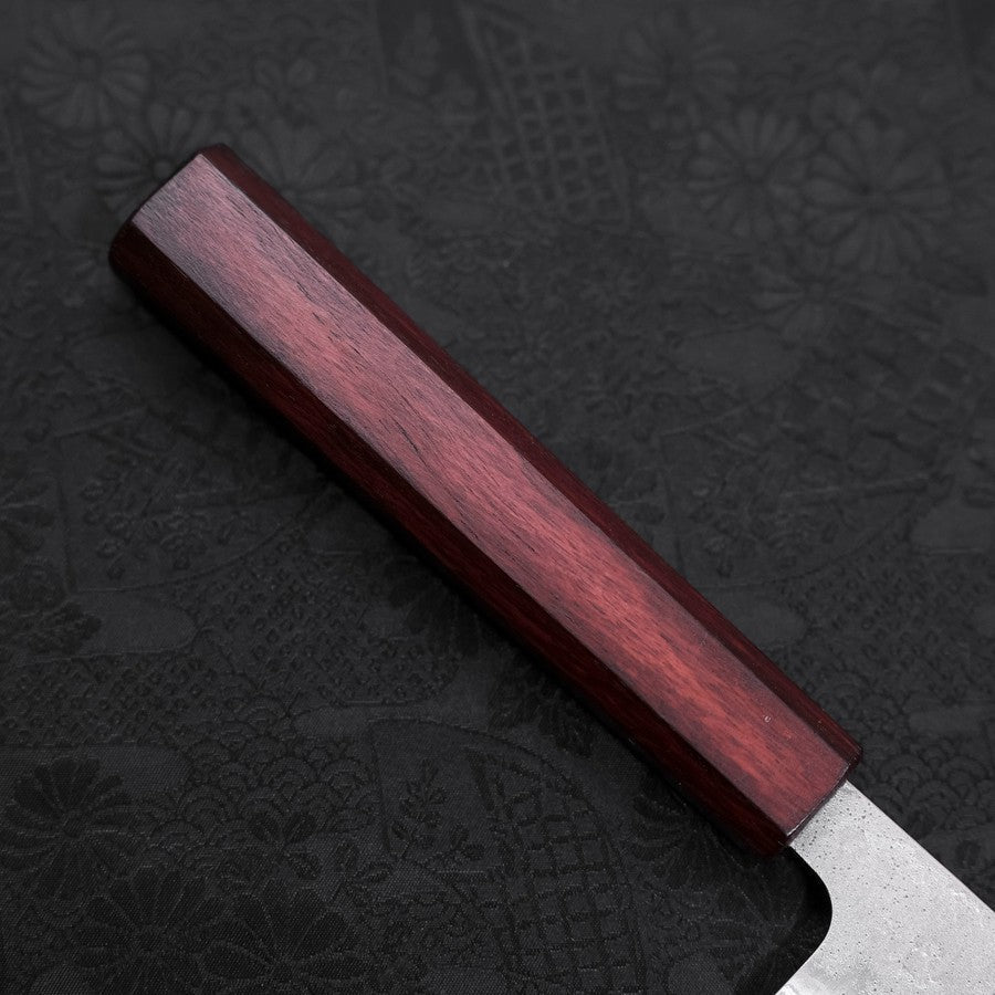 Kiritsuke AUS-10 Nashiji Damascus Purple Urushi Handle 210mm