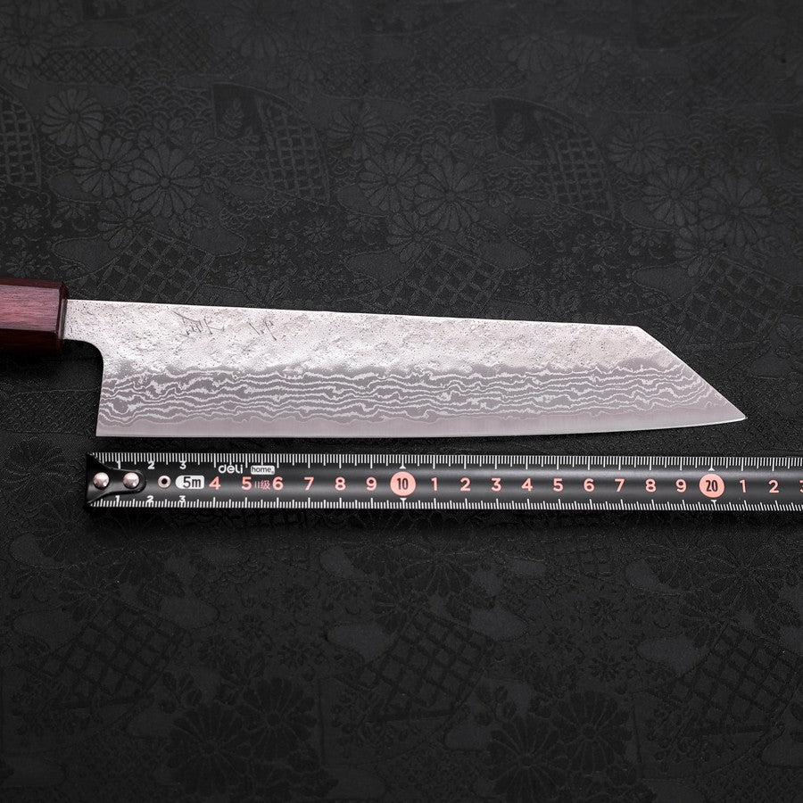 Kiritsuke AUS-10 Nashiji Damascus Purple Urushi Handle 210mm