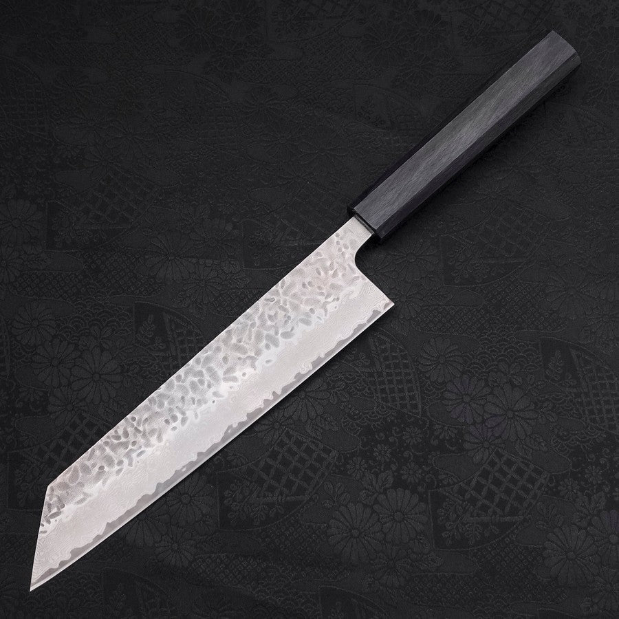 Kiritsuke AUS-10 Tsuchime Damascus Dark-Blue Urushi Handle 210mm