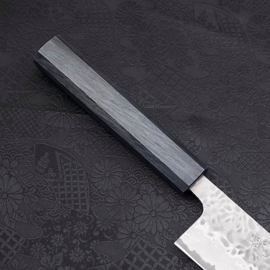 Kiritsuke AUS-10 Tsuchime Damascus Dark-Blue Urushi Handle 210mm