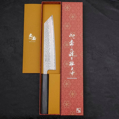 Kiritsuke AUS-10 Tsuchime Damascus Dark-Blue Urushi Handle 210mm