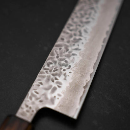Kiritsuke AUS-10 Tsuchime Damascus Sumi Urushi Handle 210mm