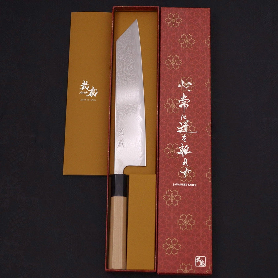 Kiritsuke AUS-10 Wave Nickel Damascus Buffalo Magnolia Handle 240mm