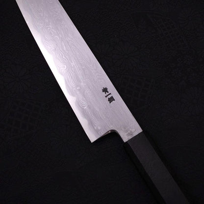 Kiritsuke Blue Steel #1 Suminagashi Black Ishime Handle 200mm