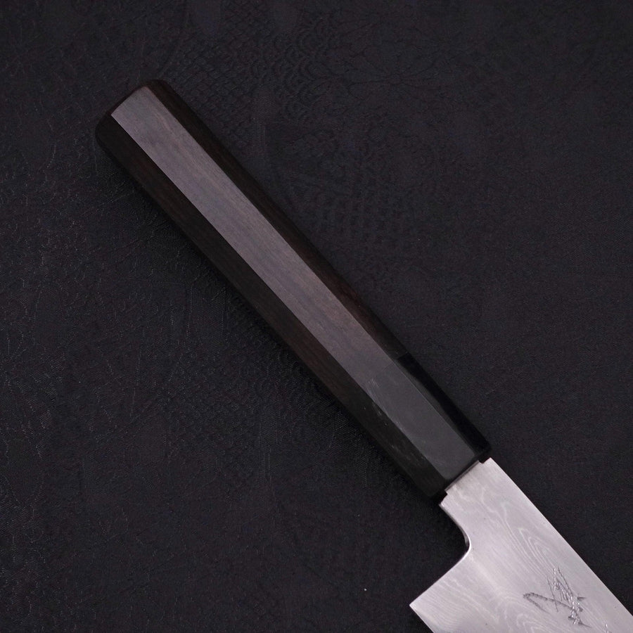 Kiritsuke Blue Steel #1 Suminagashi Buffalo Ebony Handle 200mm