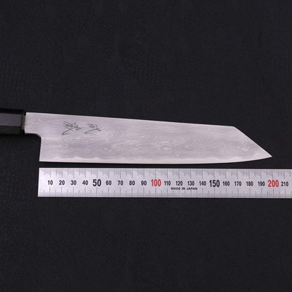 Kiritsuke Blue Steel #1 Suminagashi Buffalo Ebony Handle 200mm