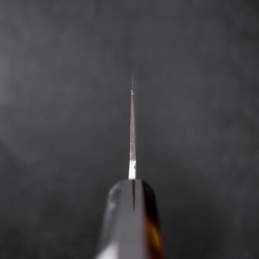 Kiritsuke Blue Steel #2 Damascus Buffalo Ebony Handle 210mm