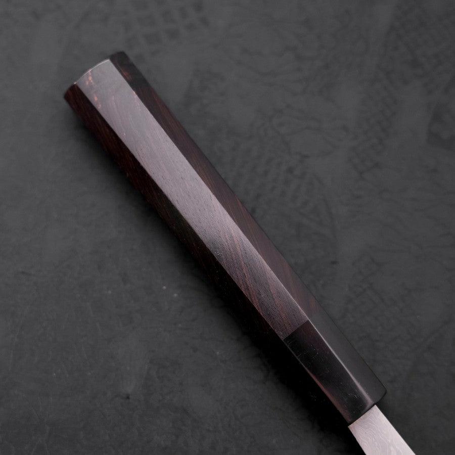 Kiritsuke Blue Steel #2 Damascus Buffalo Ebony Handle 210mm