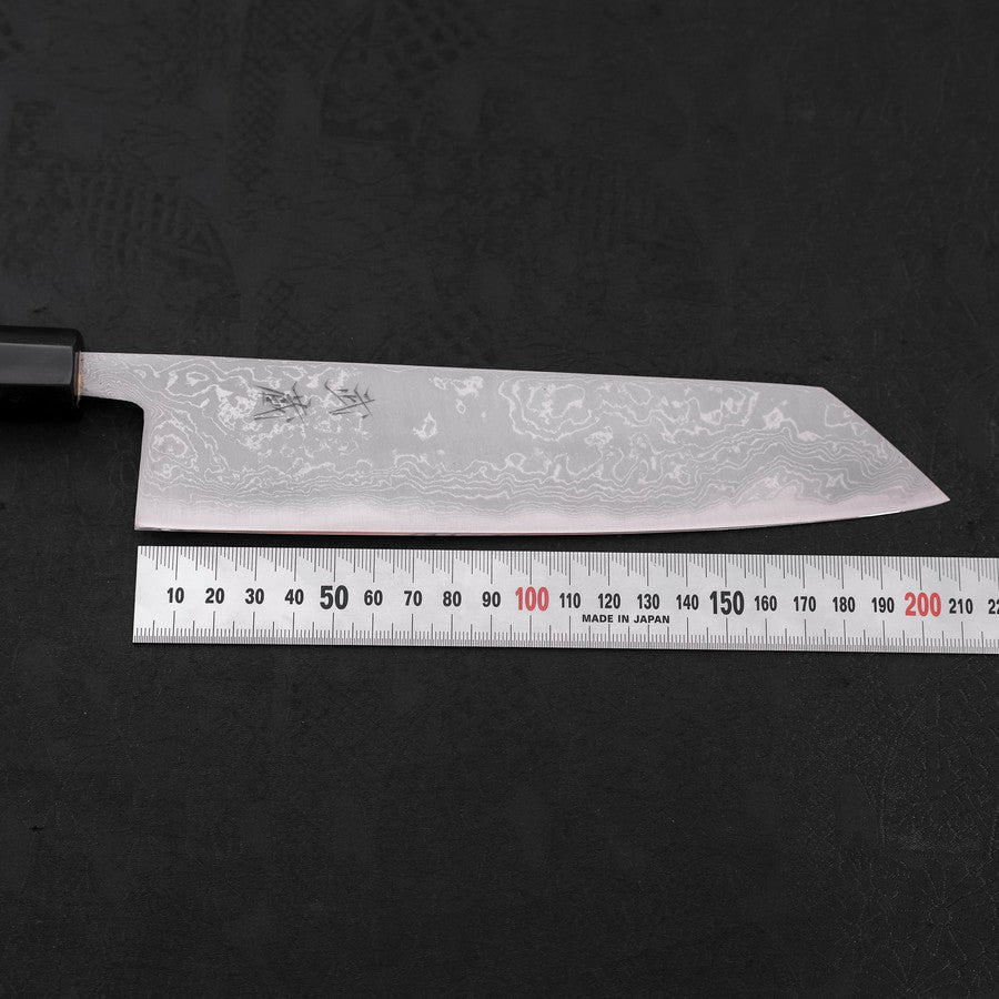 Kiritsuke Blue Steel #2 Damascus Buffalo Ebony Handle 210mm