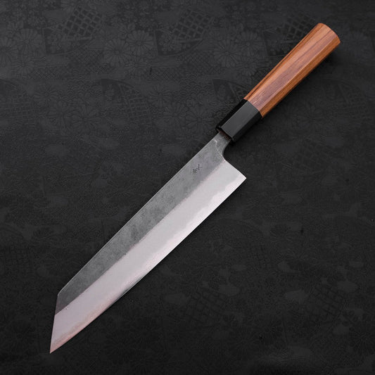 Kiritsuke Blue Steel #2 Kurouchi Buffalo Teak Handle 210M