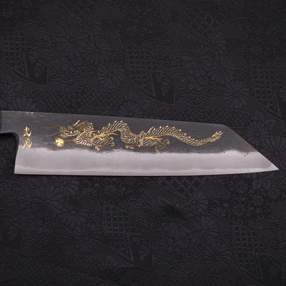 Kiritsuke Blue Steel #2 Kurouchi Chokin Dragon Buffalo Ebony Handle 210mm