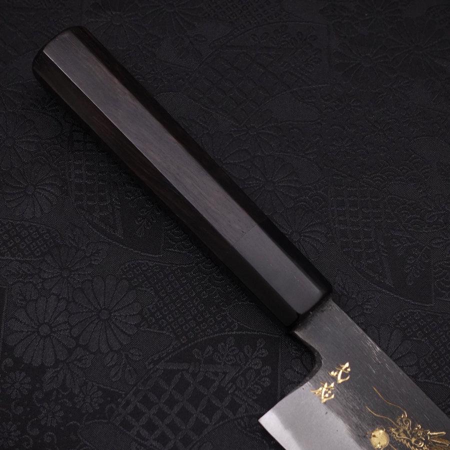 Kiritsuke Blue Steel #2 Kurouchi Chokin Dragon Buffalo Ebony Handle 210mm