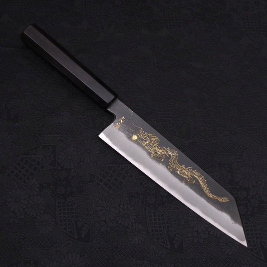 Kiritsuke Blue Steel #2 Kurouchi Chokin Dragon Buffalo Ebony Handle 210mm