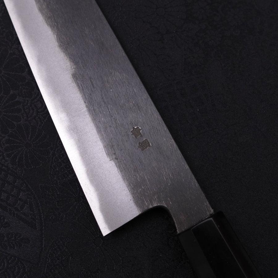 Kiritsuke Blue Steel #2 Kurouchi Chokin Tiger-Bamboo Buffalo Ebony Handle 210mm