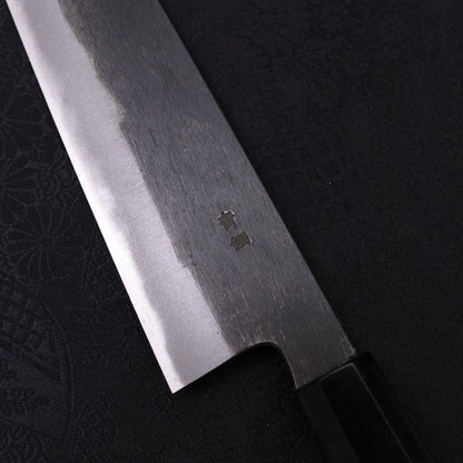 Kiritsuke Blue Steel #2 Kurouchi Chokin Tiger-Bamboo Buffalo Ebony Handle 210mm