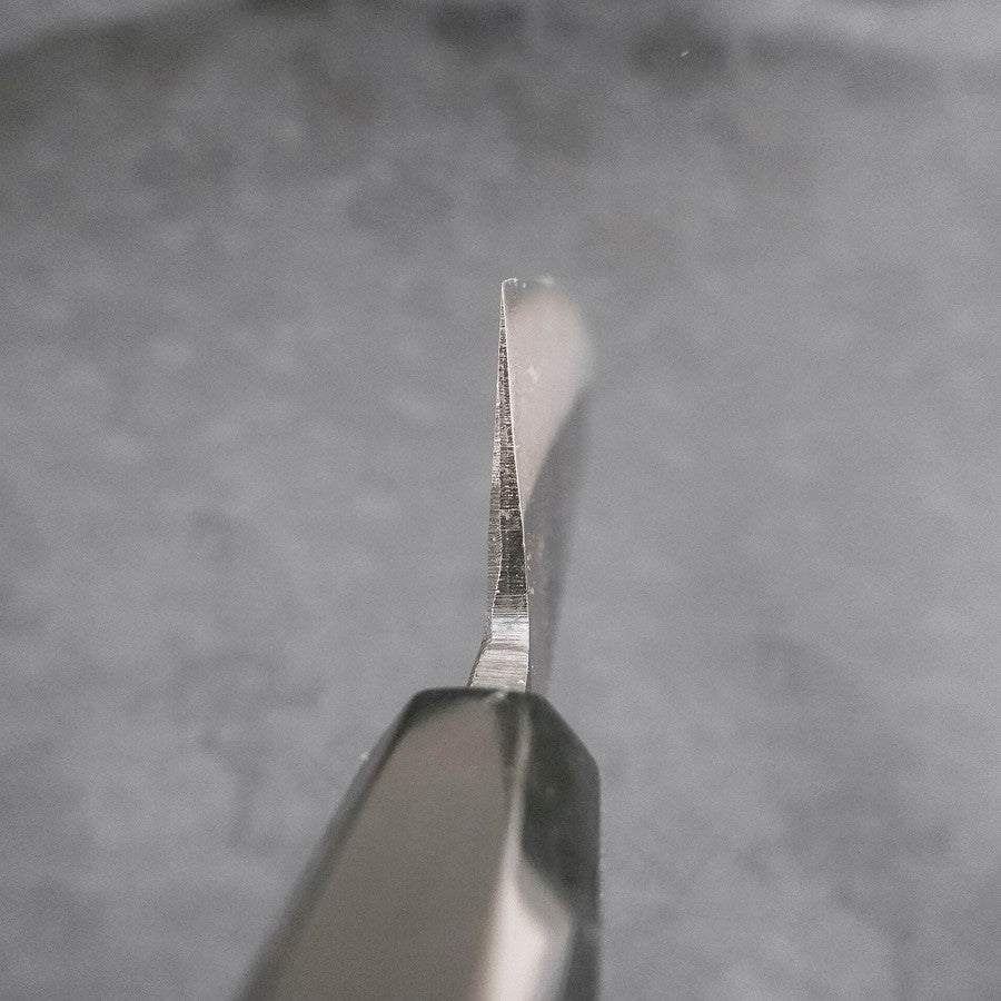 Kiritsuke Blue Steel #2 Kurouchi Damascus Buffalo Ebony Handle 210mm