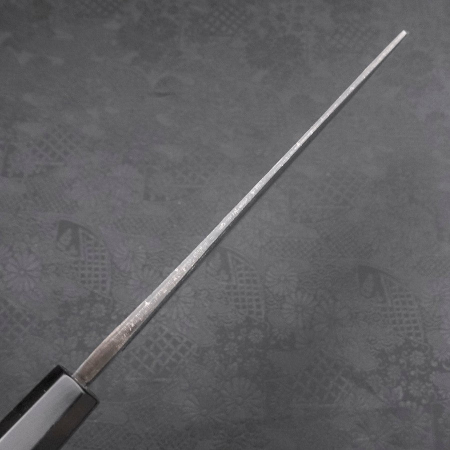 Kiritsuke Blue Steel #2 Kurouchi Damascus Buffalo Ebony Handle 210mm