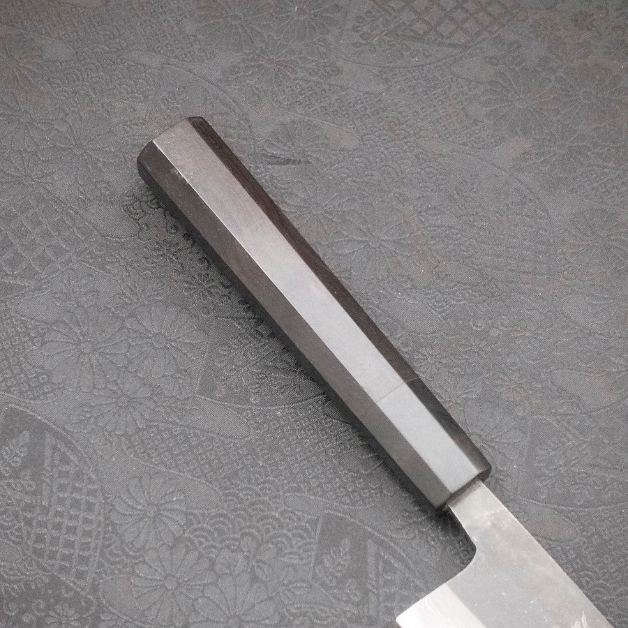 Kiritsuke Blue Steel #2 Kurouchi Damascus Buffalo Ebony Handle 210mm