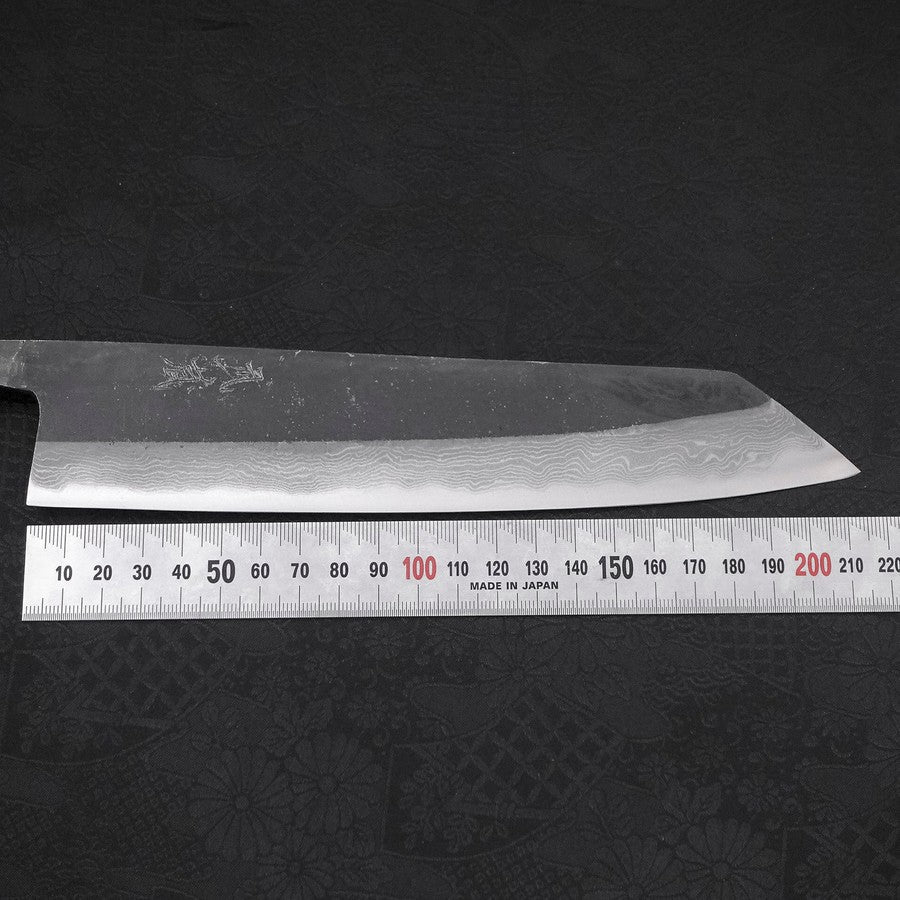 Kiritsuke Blue Steel #2 Kurouchi Damascus Buffalo Ebony Handle 210mm