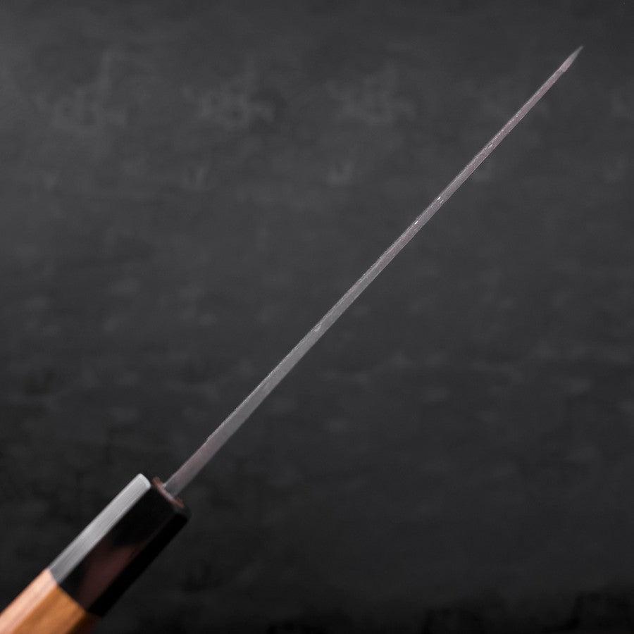 Kiritsuke Blue Steel #2 Kurouchi Damascus Buffalo Teak Handle 210mm