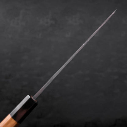 Kiritsuke Blue Steel #2 Kurouchi Damascus Buffalo Teak Handle 210mm