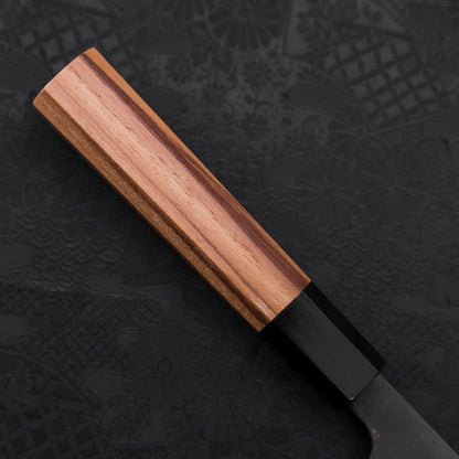 Kiritsuke Blue Steel #2 Kurouchi Damascus Buffalo Teak Handle 210mm