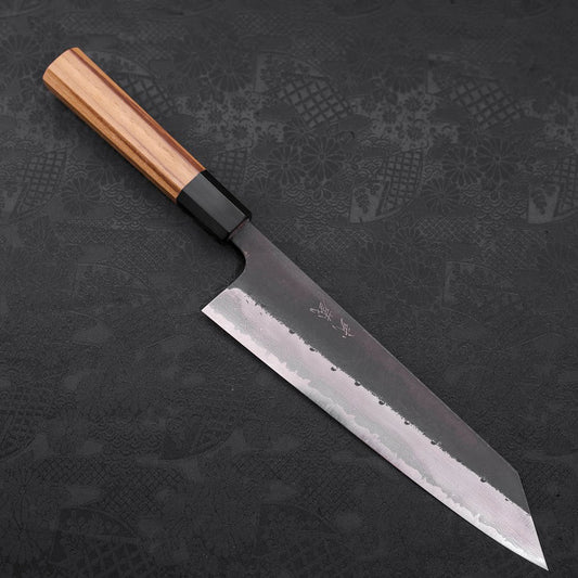 Kiritsuke Blue Steel #2 Kurouchi Damascus Buffalo Teak Handle 210mm