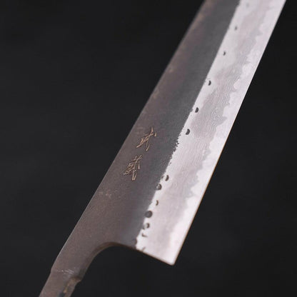 Kiritsuke Blue Steel #2 Stainless Clad Kurouchi Damascus 210mm