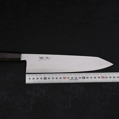 Kiritsuke Blue Steel #2 Suminagashi Buffalo Ebony Handle 240mm